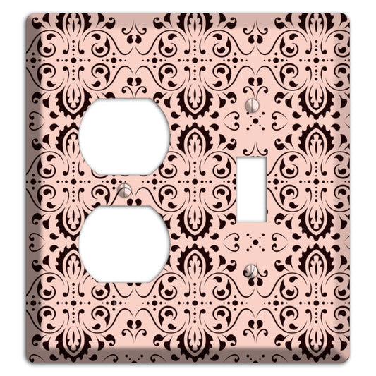 Coral Tapestry Cartouche Duplex / Toggle Wallplate