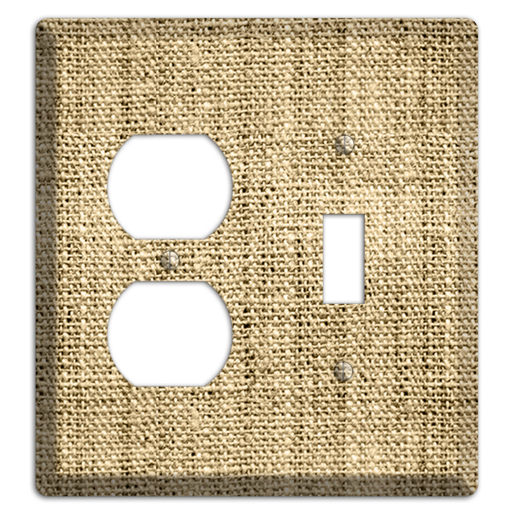 Indian Khaki Burlap Duplex / Toggle Wallplate