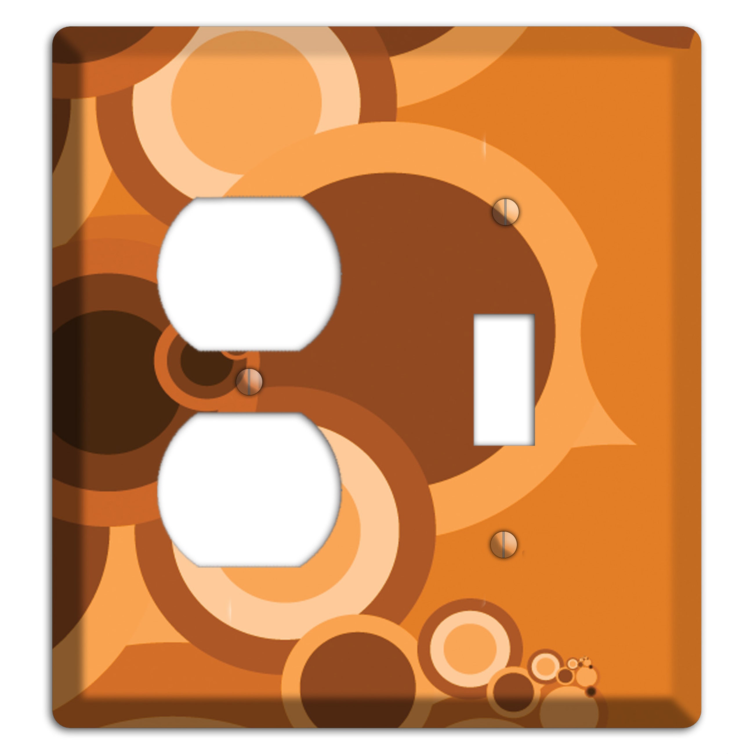 Burnt Orange Circles Duplex / Toggle Wallplate