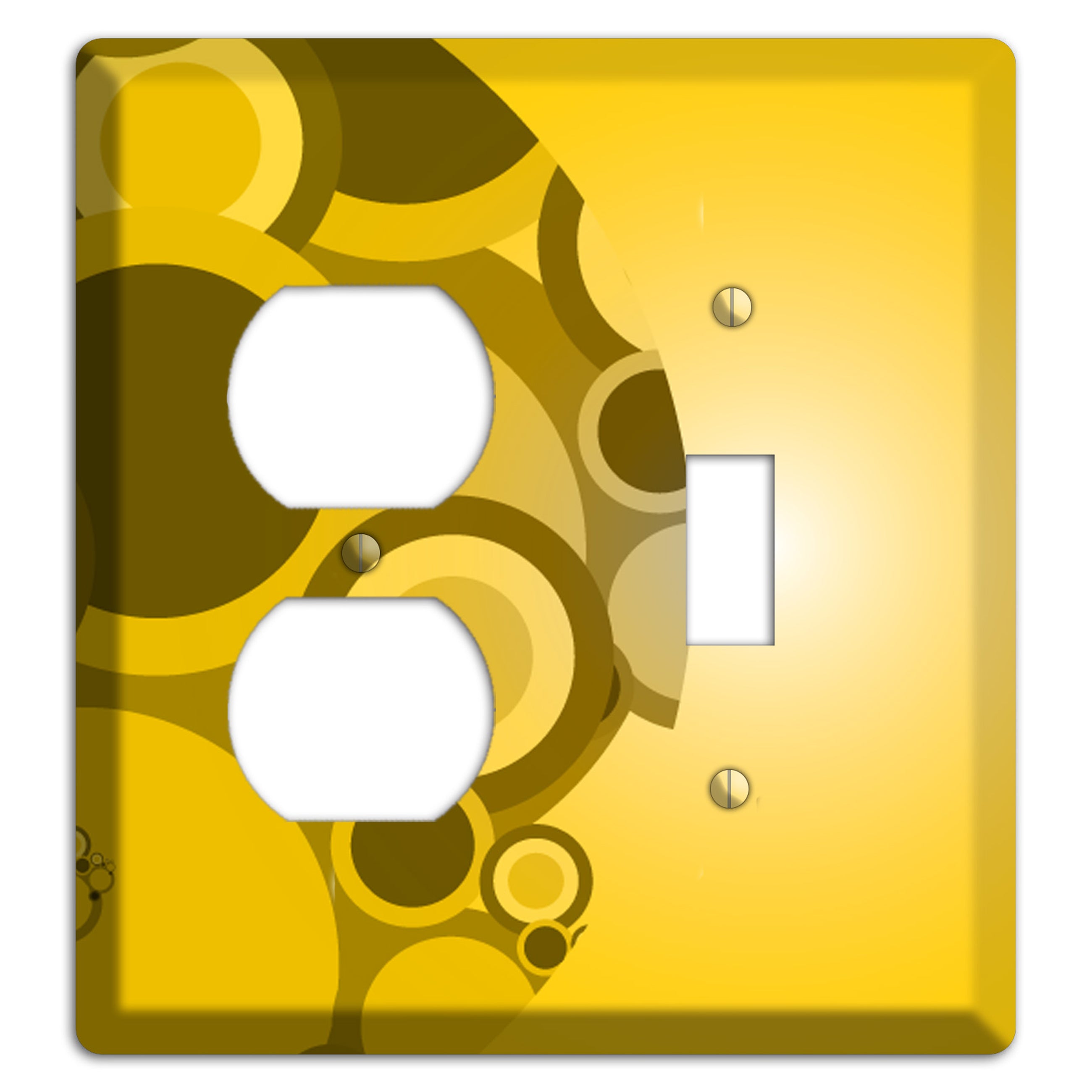 Mustard Yellow Circles Duplex / Toggle Wallplate