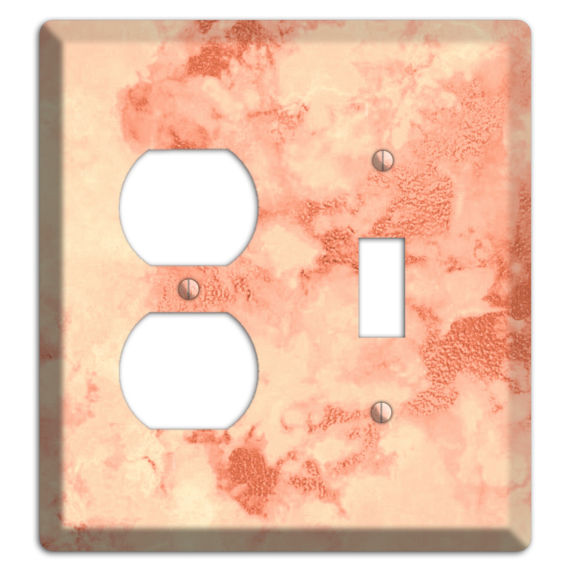 Apricot Peach Marble Duplex / Toggle Wallplate