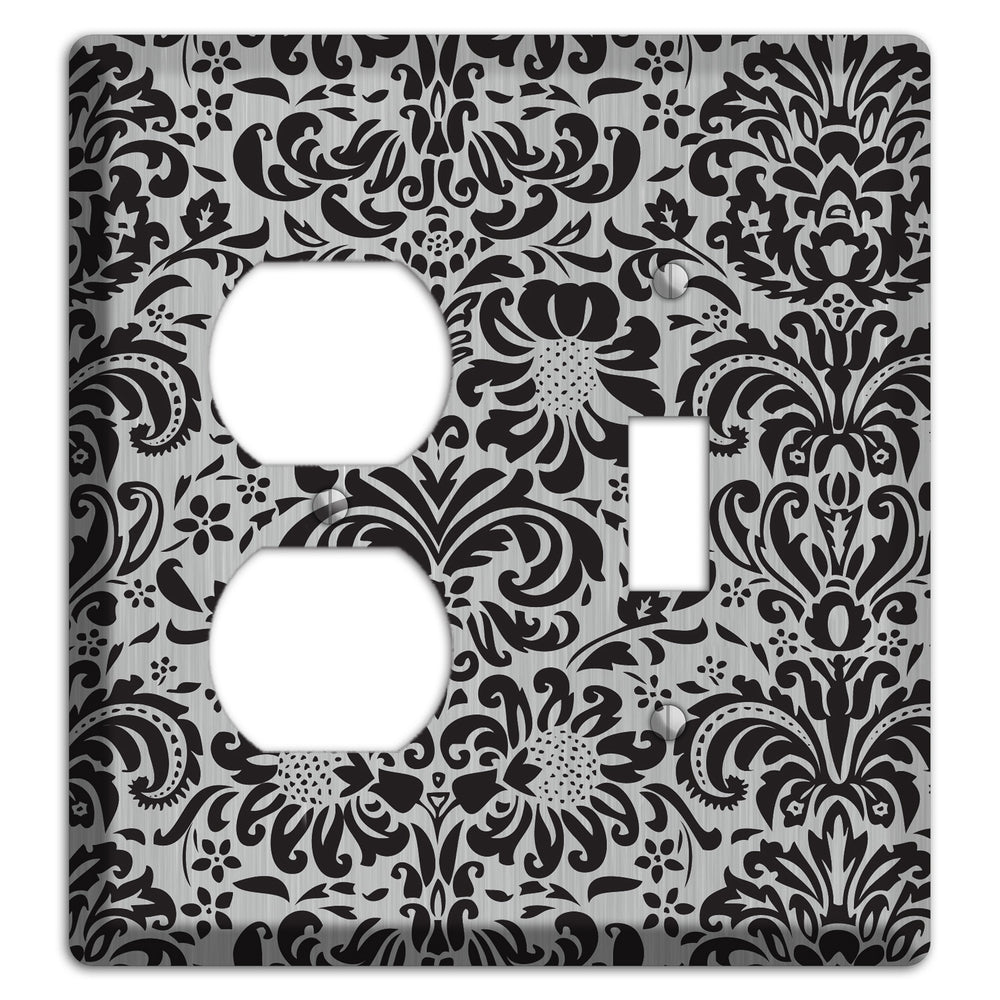 Black Toile Stainless Steel Duplex / Toggle Wallplate