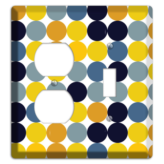 Multi Yellow and Blue Dots Duplex / Toggle Wallplate