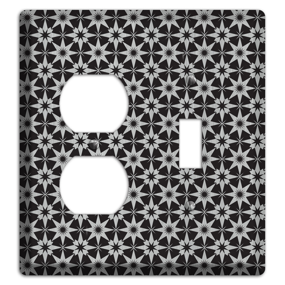 Black with Stainless Steel Foulard Duplex / Toggle Wallplate
