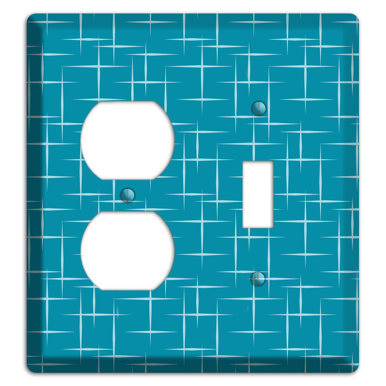 Blue Atom Burst Duplex / Toggle Wallplate