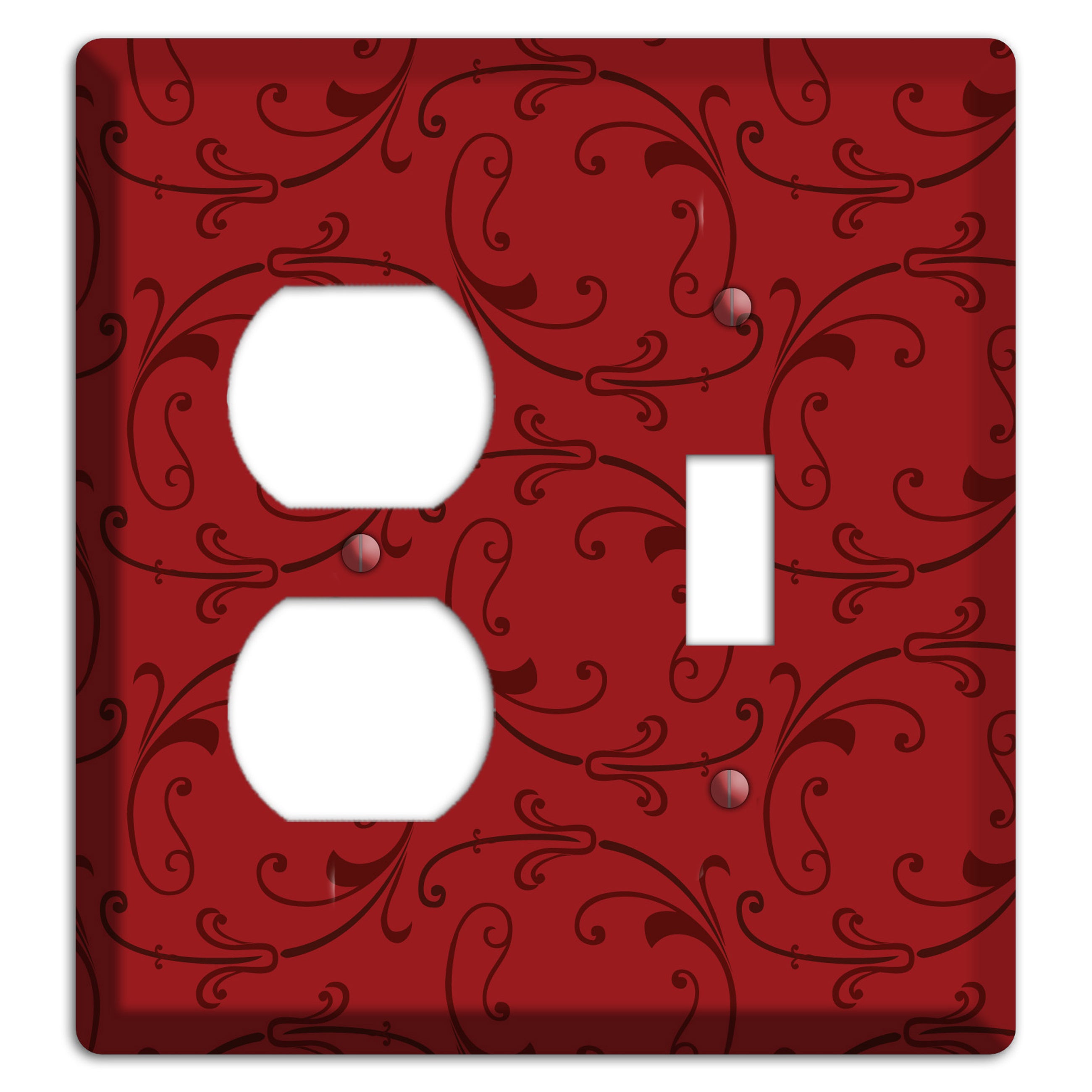 Red Victorian Sprig Duplex / Toggle Wallplate