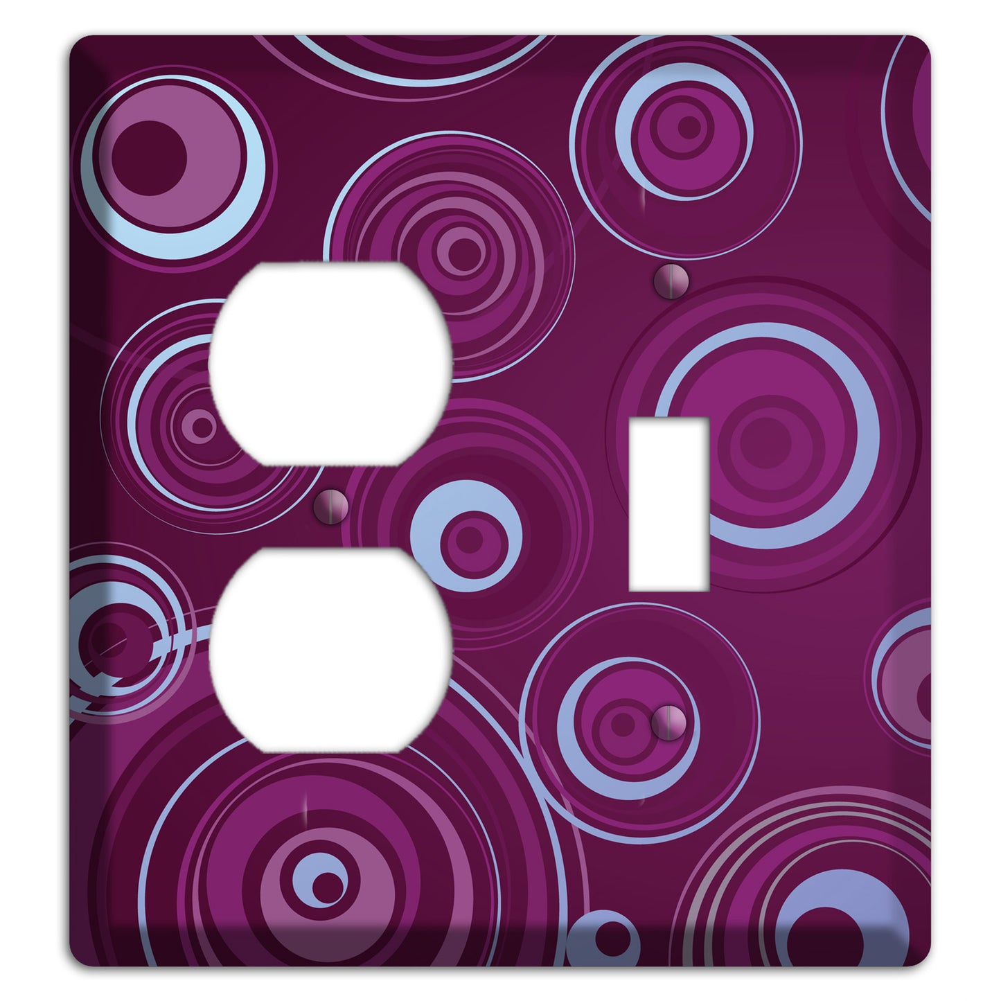 Purple Circles 3 Duplex / Toggle Wallplate