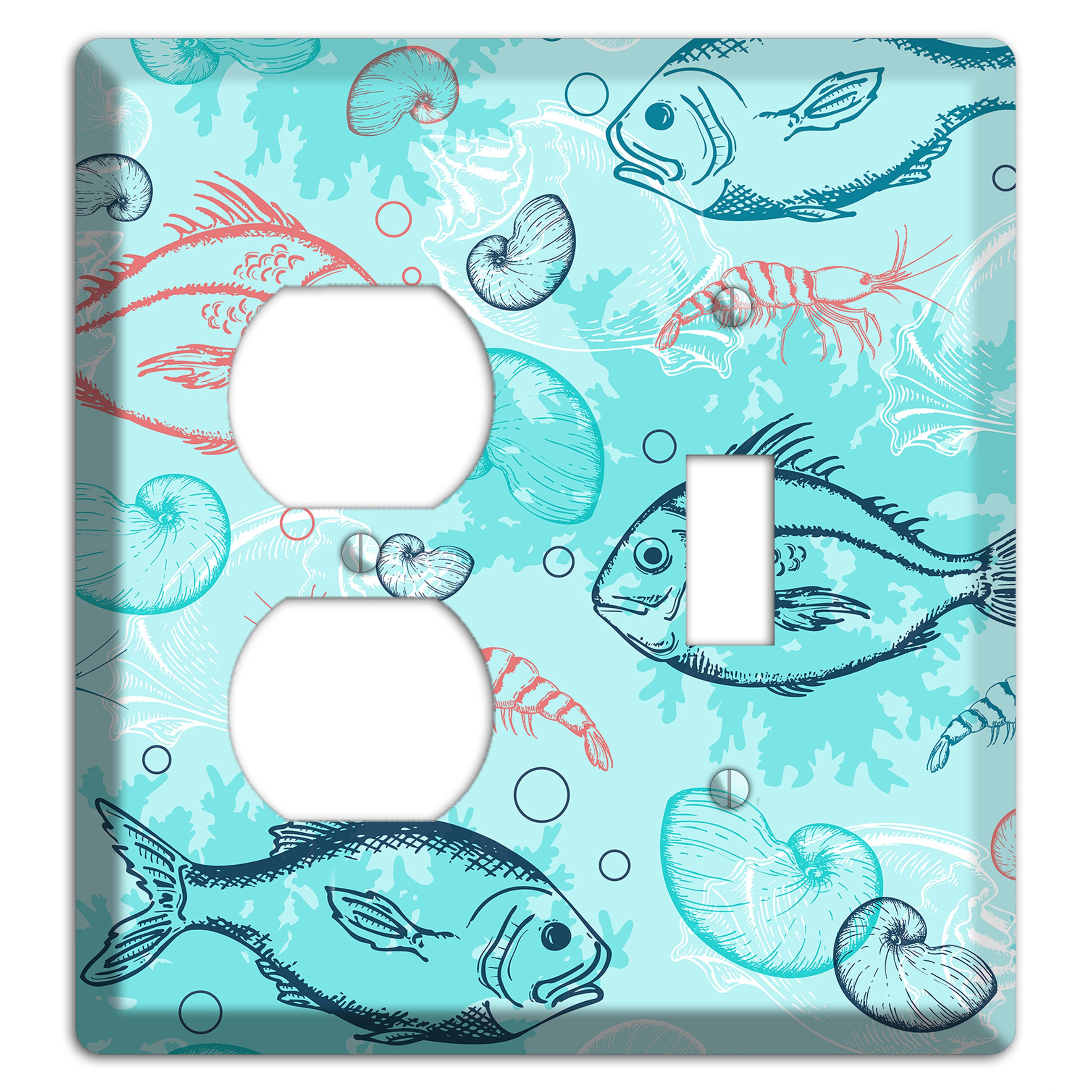Mixed Sea Life Style 24 Duplex / Toggle Wallplate