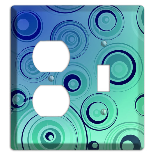 Blue and Green Circles Duplex / Toggle Wallplate