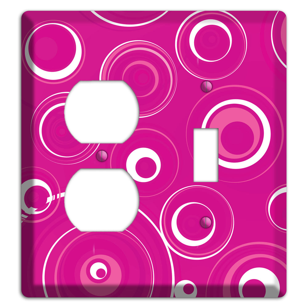 Dark Pink Circles Duplex / Toggle Wallplate