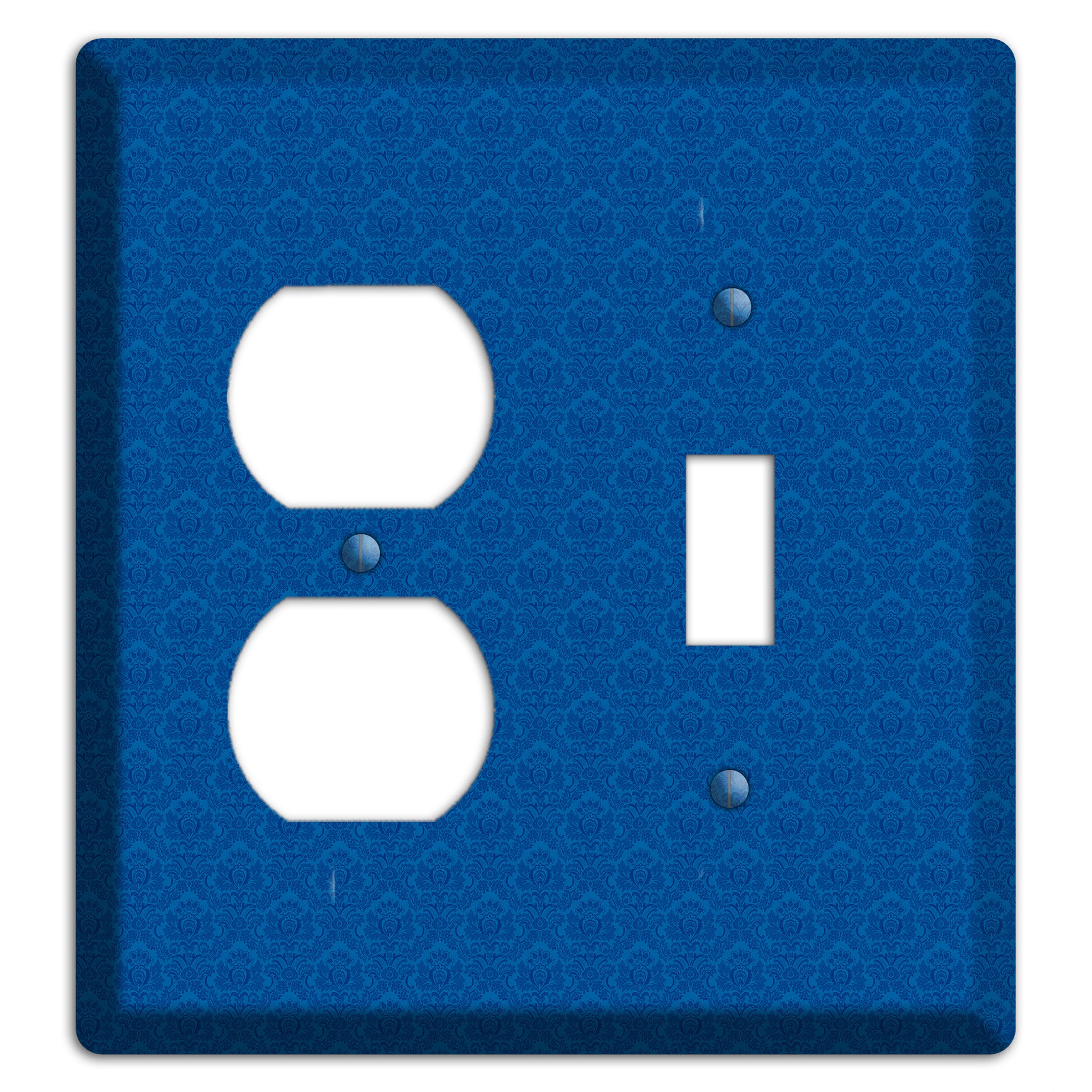 Blue Cartouche Duplex / Toggle Wallplate
