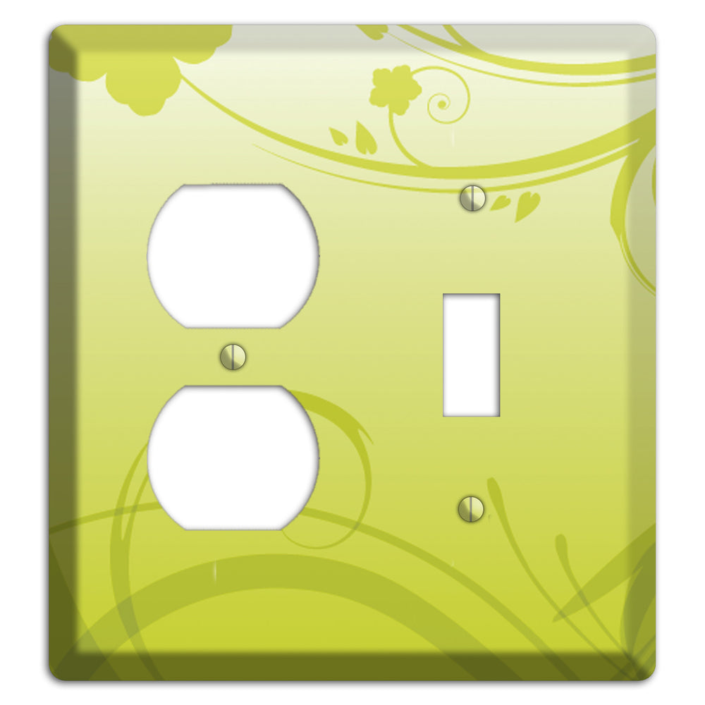 Green Swirls Duplex / Toggle Wallplate