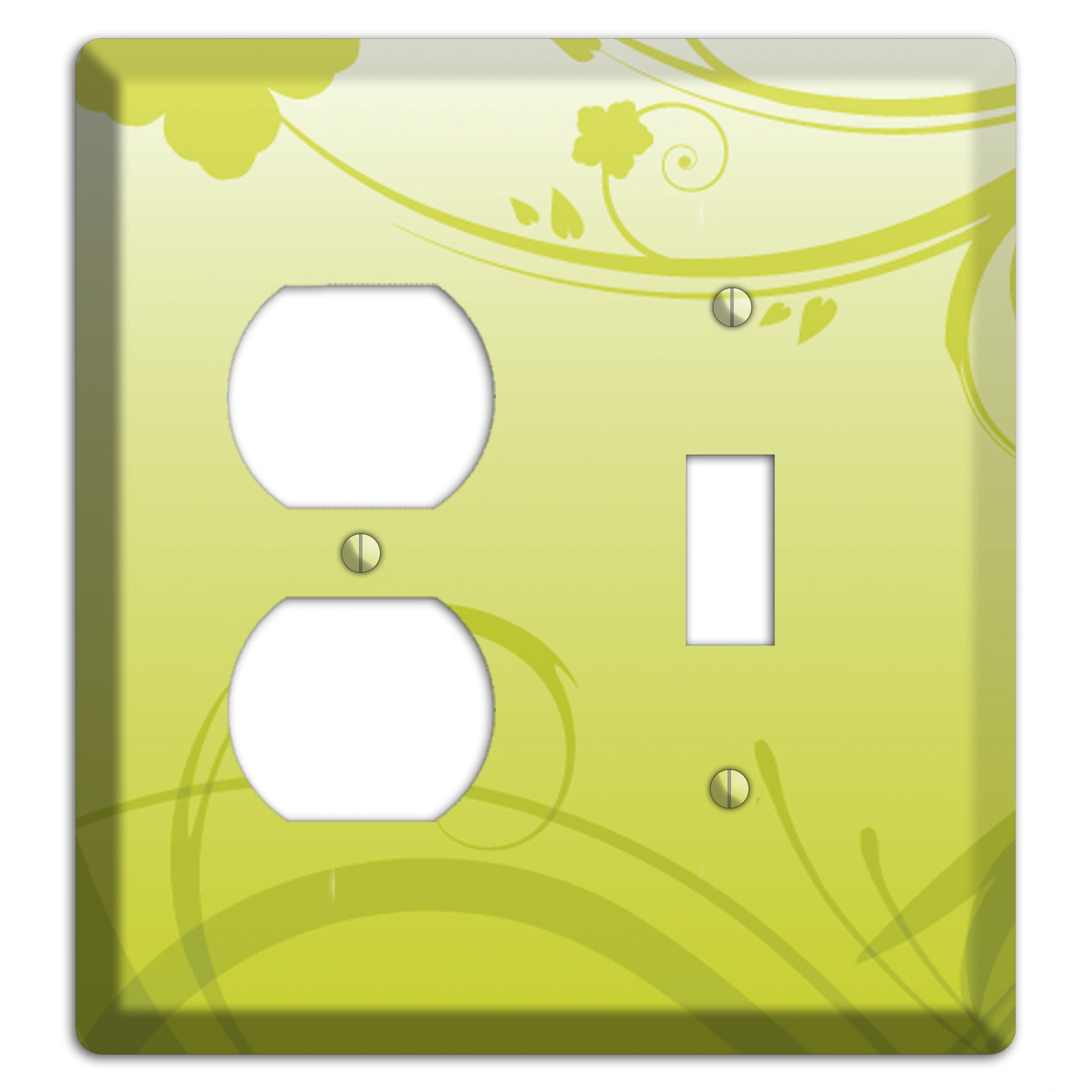 Green Swirls Duplex / Toggle Wallplate