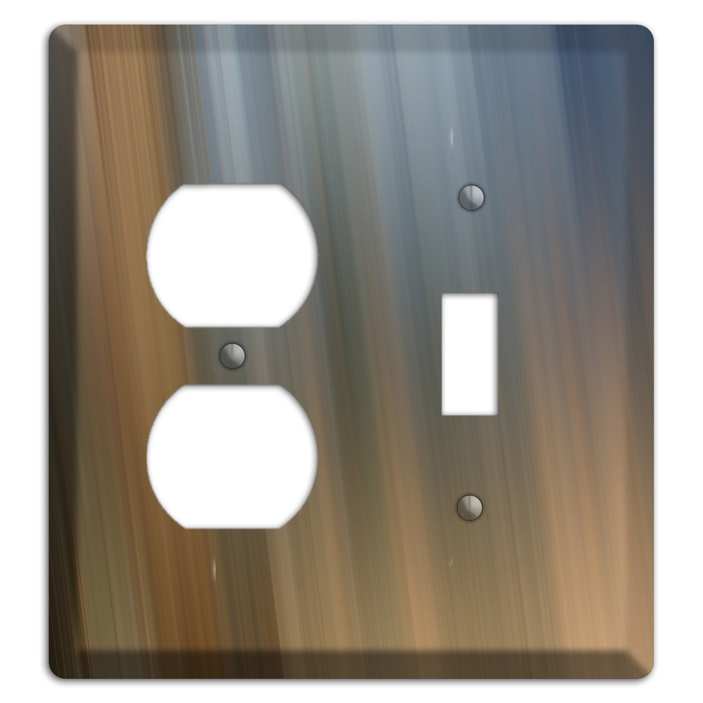 Brown and Blue-grey Ray of Light Duplex / Toggle Wallplate