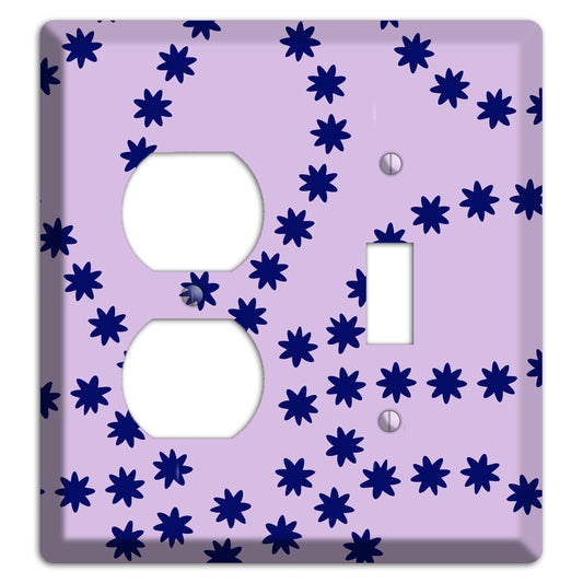 Lavender with Purple Constellation Duplex / Toggle Wallplate