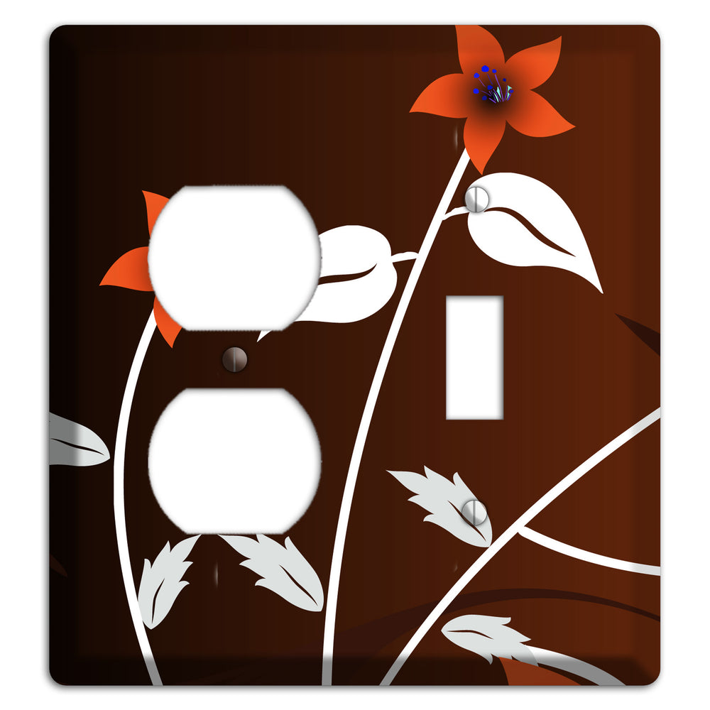 Black and Red Double Sprig Duplex / Toggle Wallplate