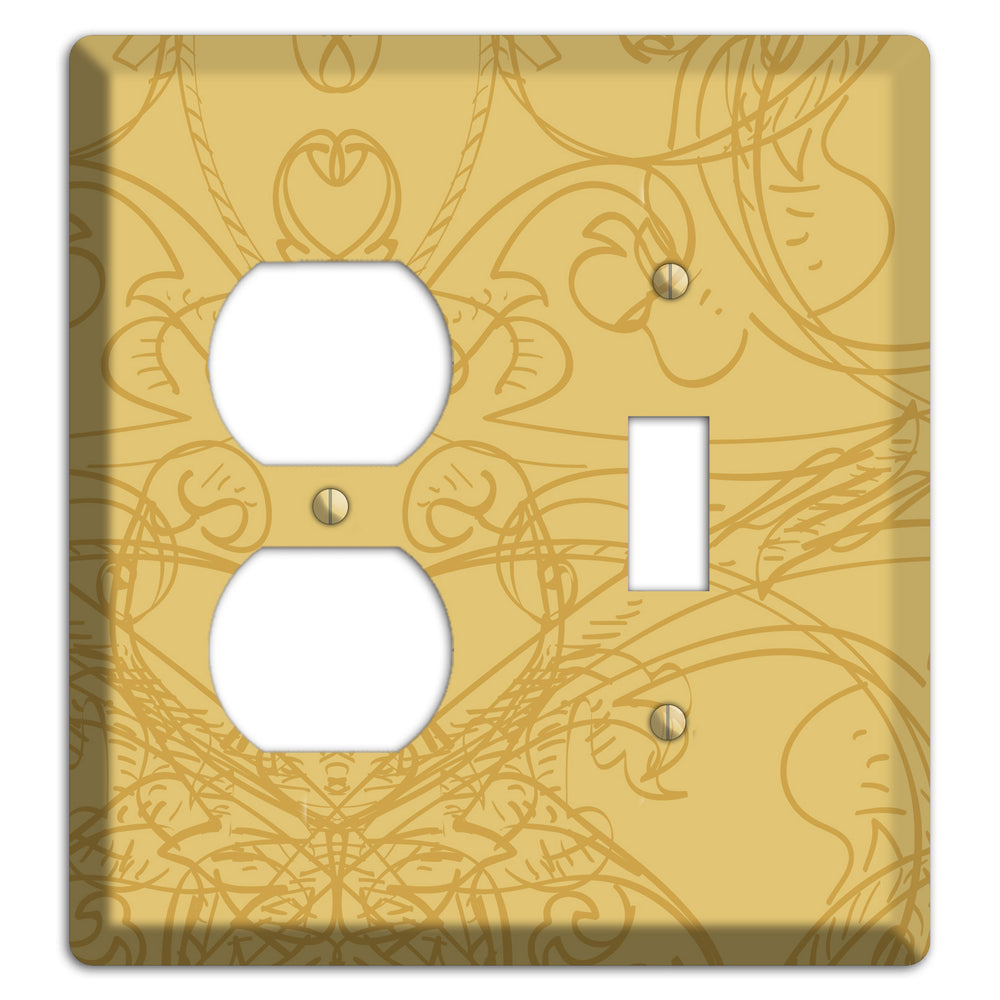Beige Deco Sketch Duplex / Toggle Wallplate