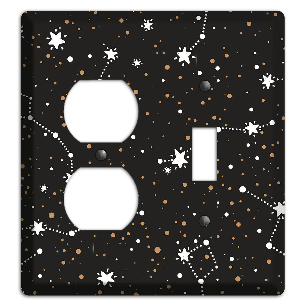 Constellations Black Duplex / Toggle Wallplate