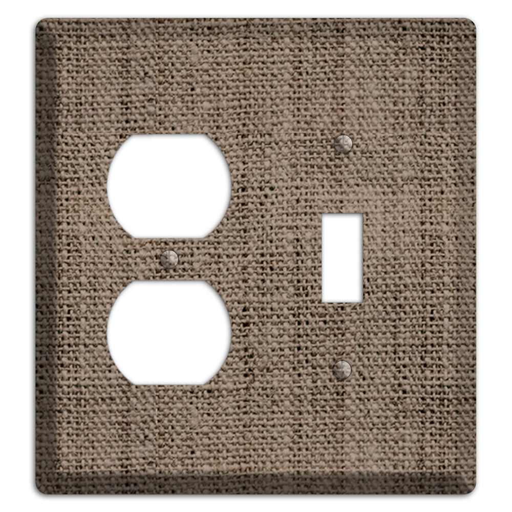 Coffee Burlap Duplex / Toggle Wallplate
