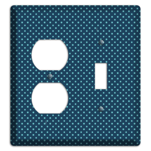 Multi Blue Tiny Polka Dots Duplex / Toggle Wallplate