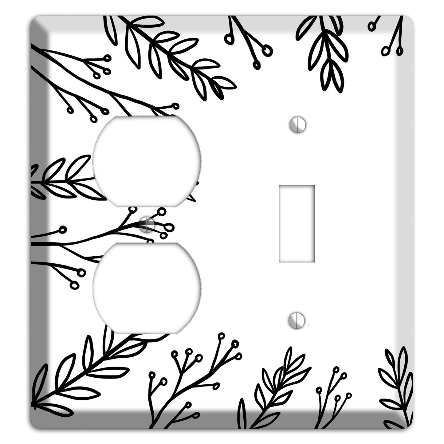 Hand-Drawn Leaves 9 Duplex / Toggle Wallplate