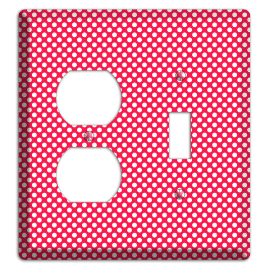 Fuschia with Pink Tiny Polka Dots Duplex / Toggle Wallplate