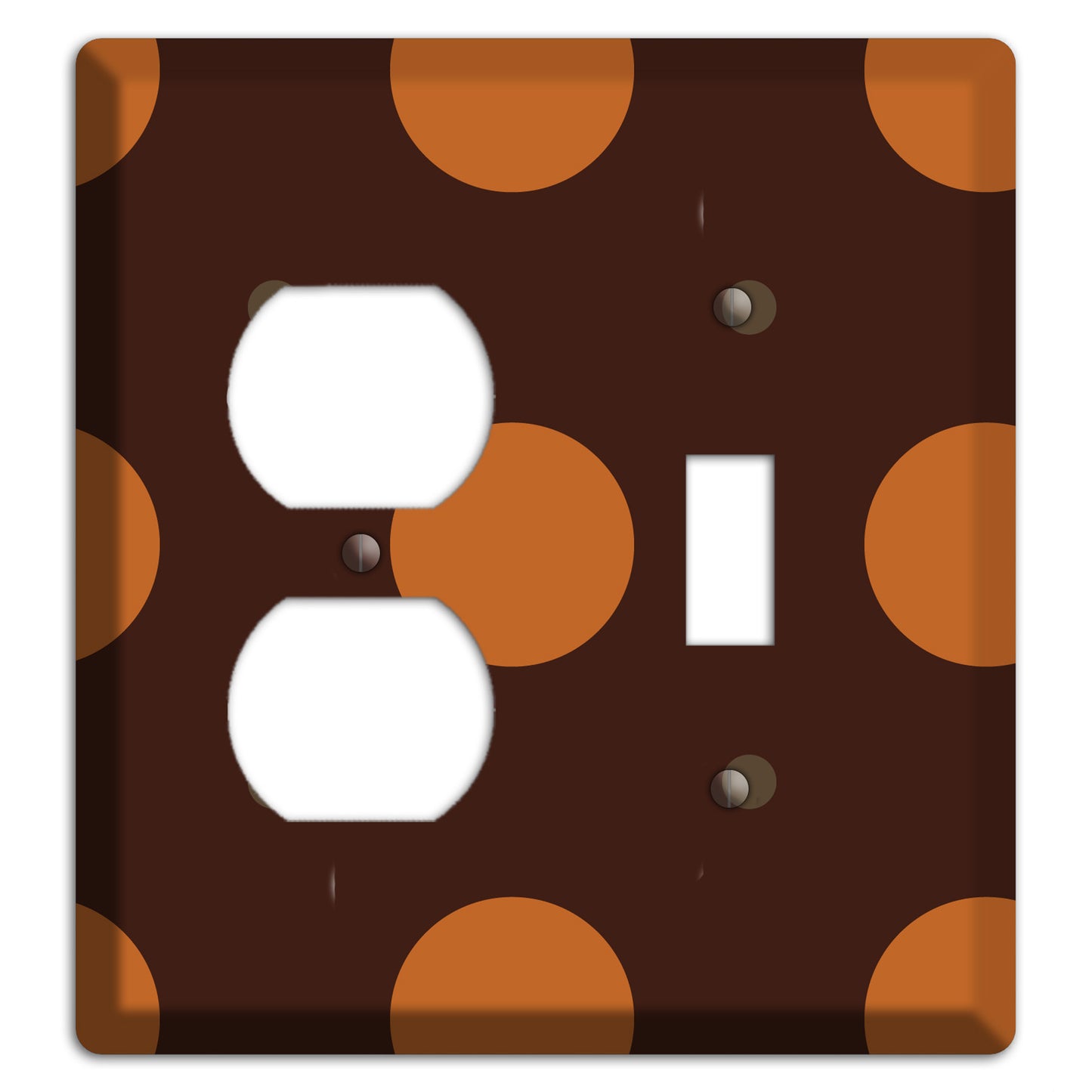 Brown with Umber and Brown Multi Tiled Medium Dots Duplex / Toggle Wallplate
