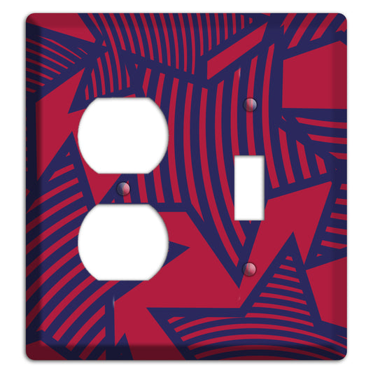 Red with Large Blue Stars Duplex / Toggle Wallplate