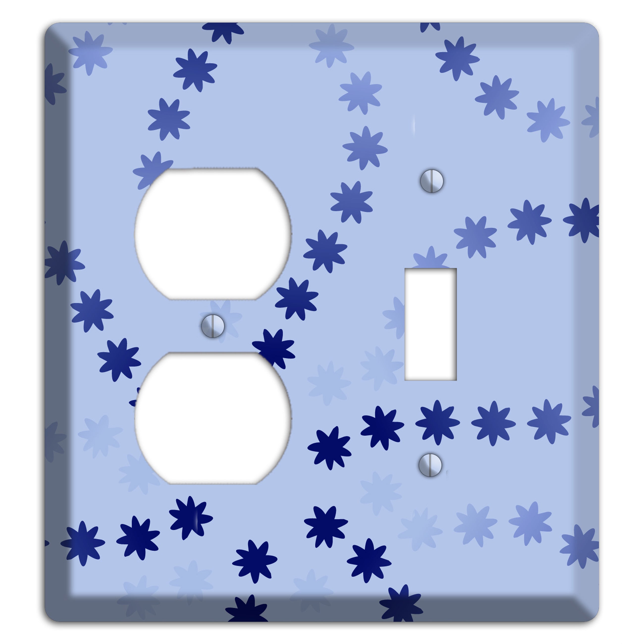 Periwinkle with Blue Constellation Duplex / Toggle Wallplate