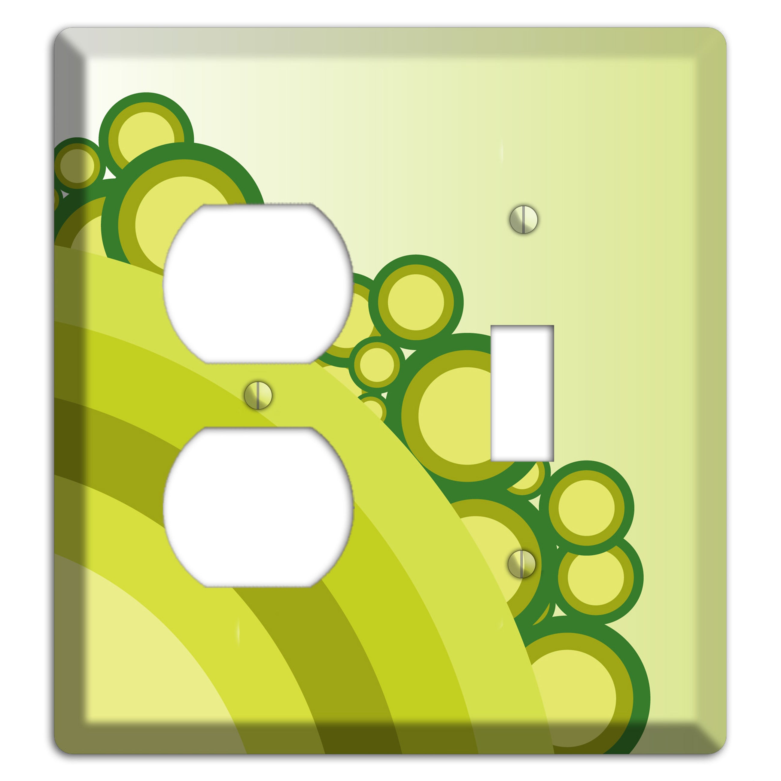 Green Rainbow Dots Duplex / Toggle Wallplate