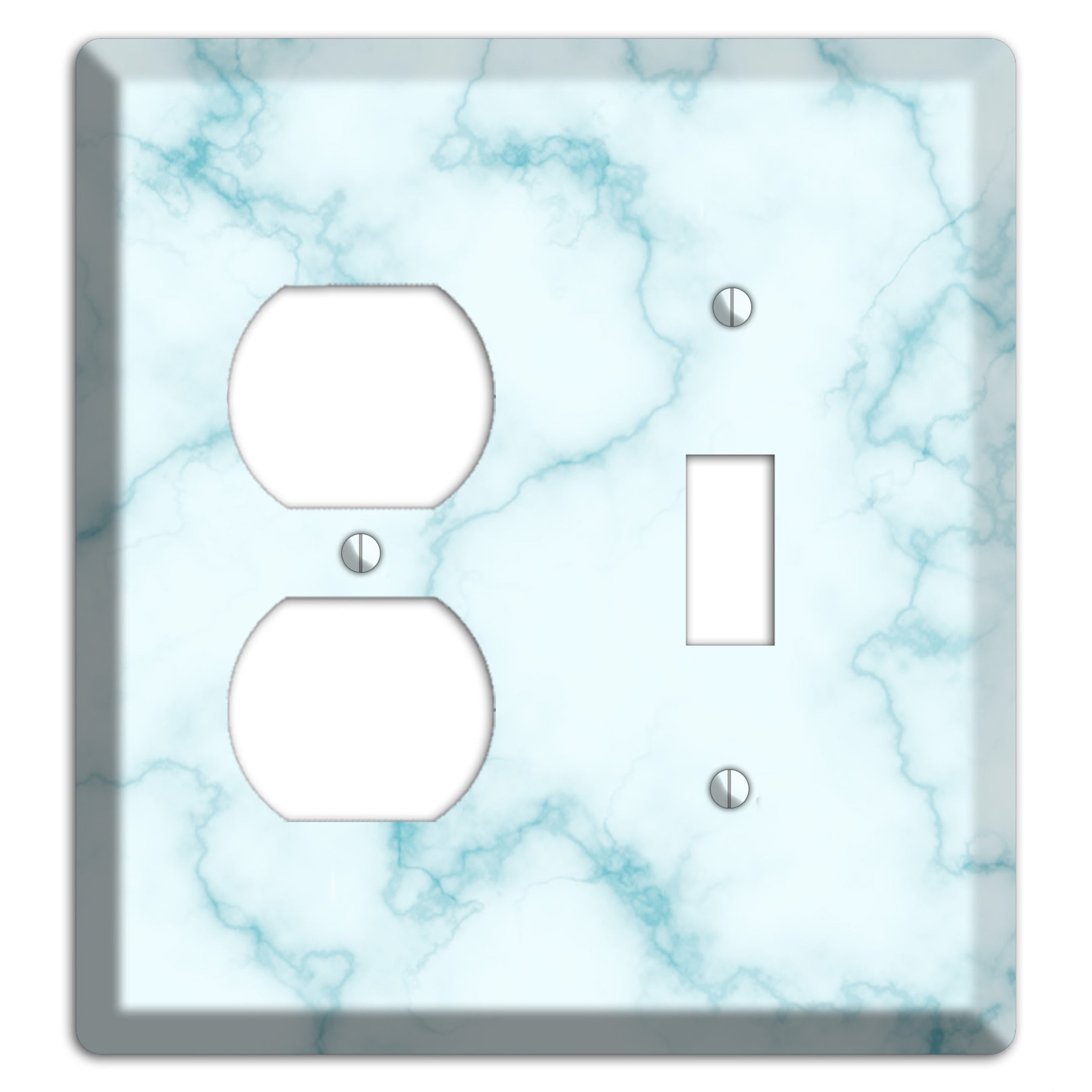 Blue Stained Marble Duplex / Toggle Wallplate
