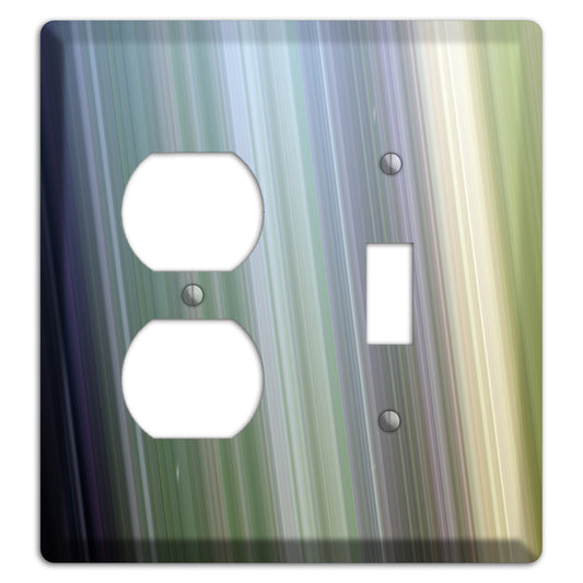 Purple and Green Ray of Light Duplex / Toggle Wallplate