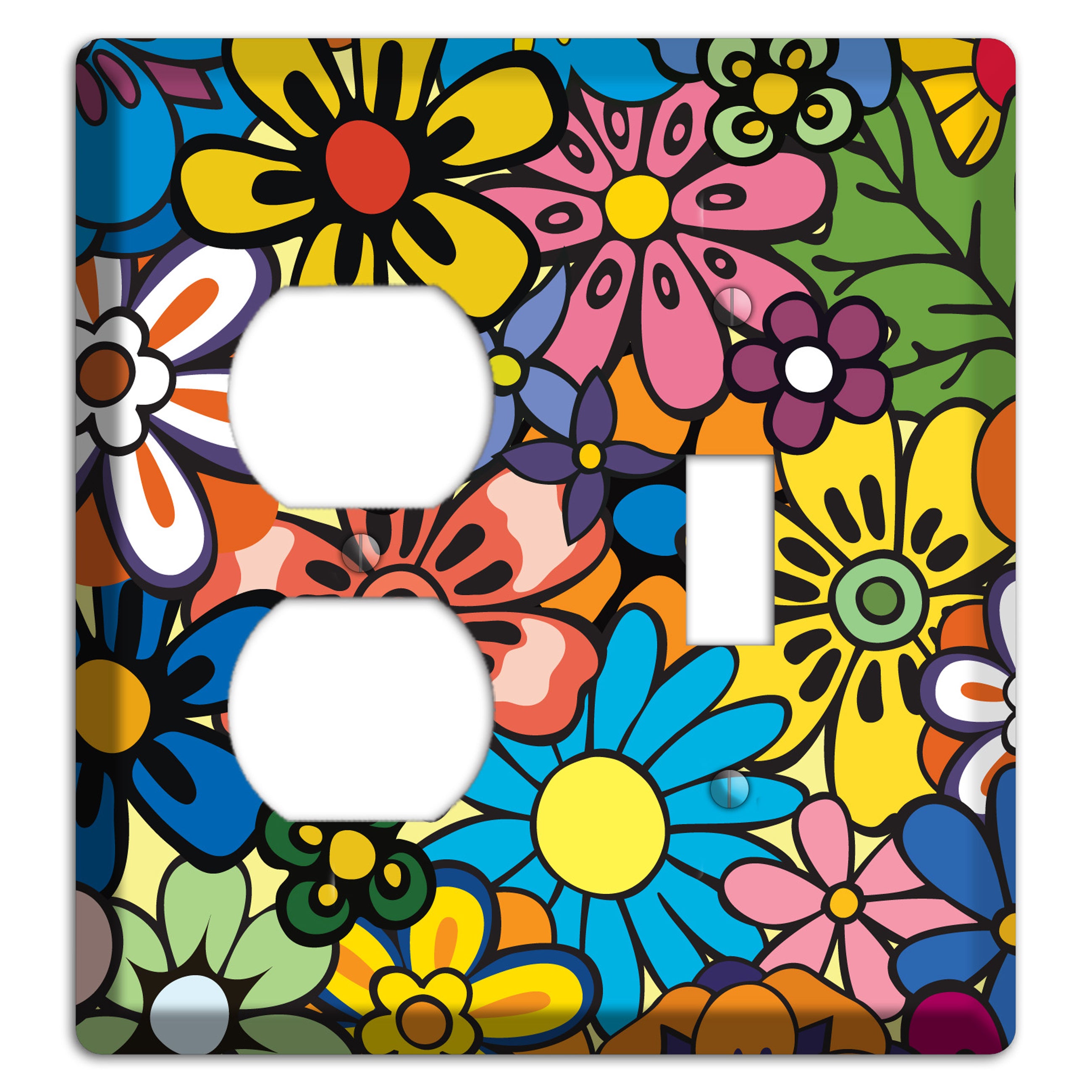 Flower Power Duplex / Toggle Wallplate