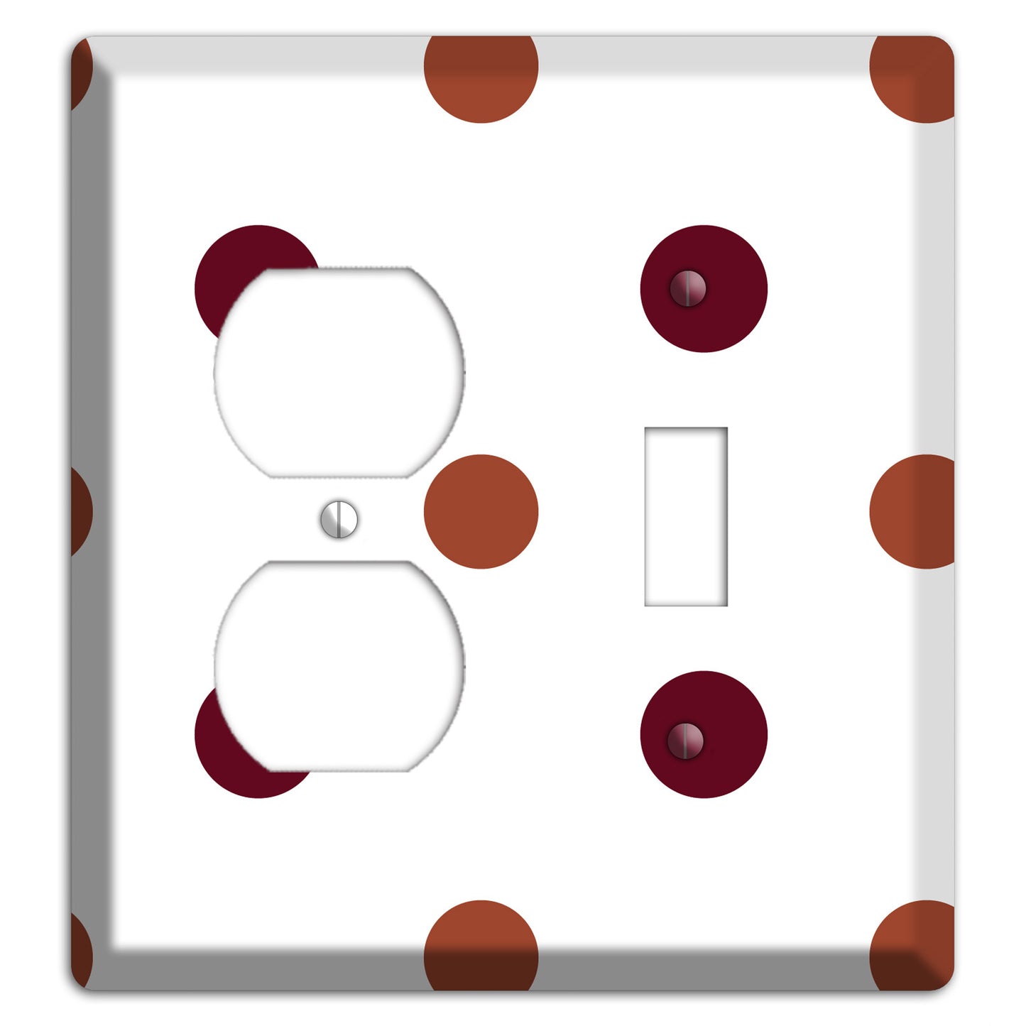 Multi Brown Medium Polka Dots Duplex / Toggle Wallplate