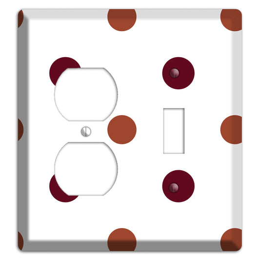 Multi Brown Medium Polka Dots Duplex / Toggle Wallplate