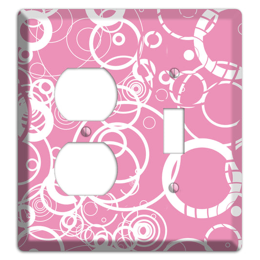 Light Pink Circles Duplex / Toggle Wallplate