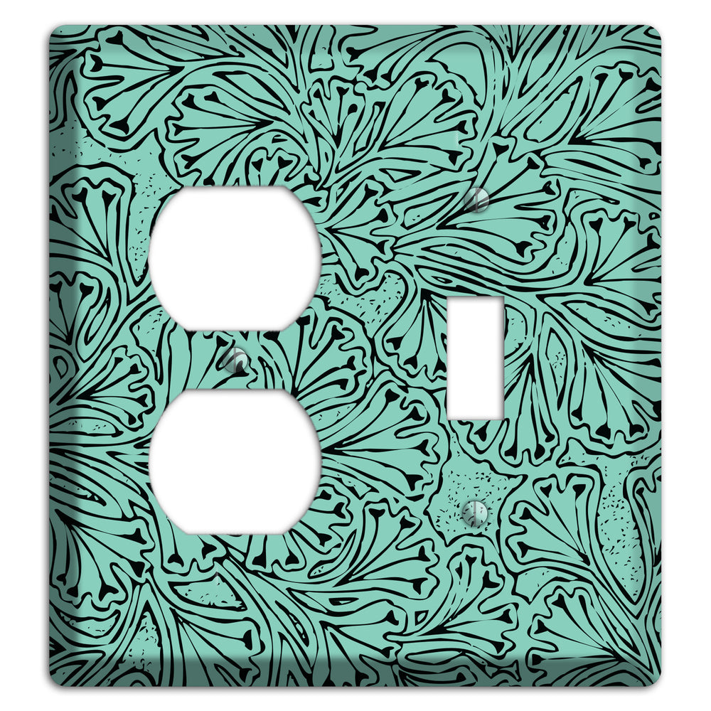 Deco Olive Interlocking Floral Duplex / Toggle Wallplate