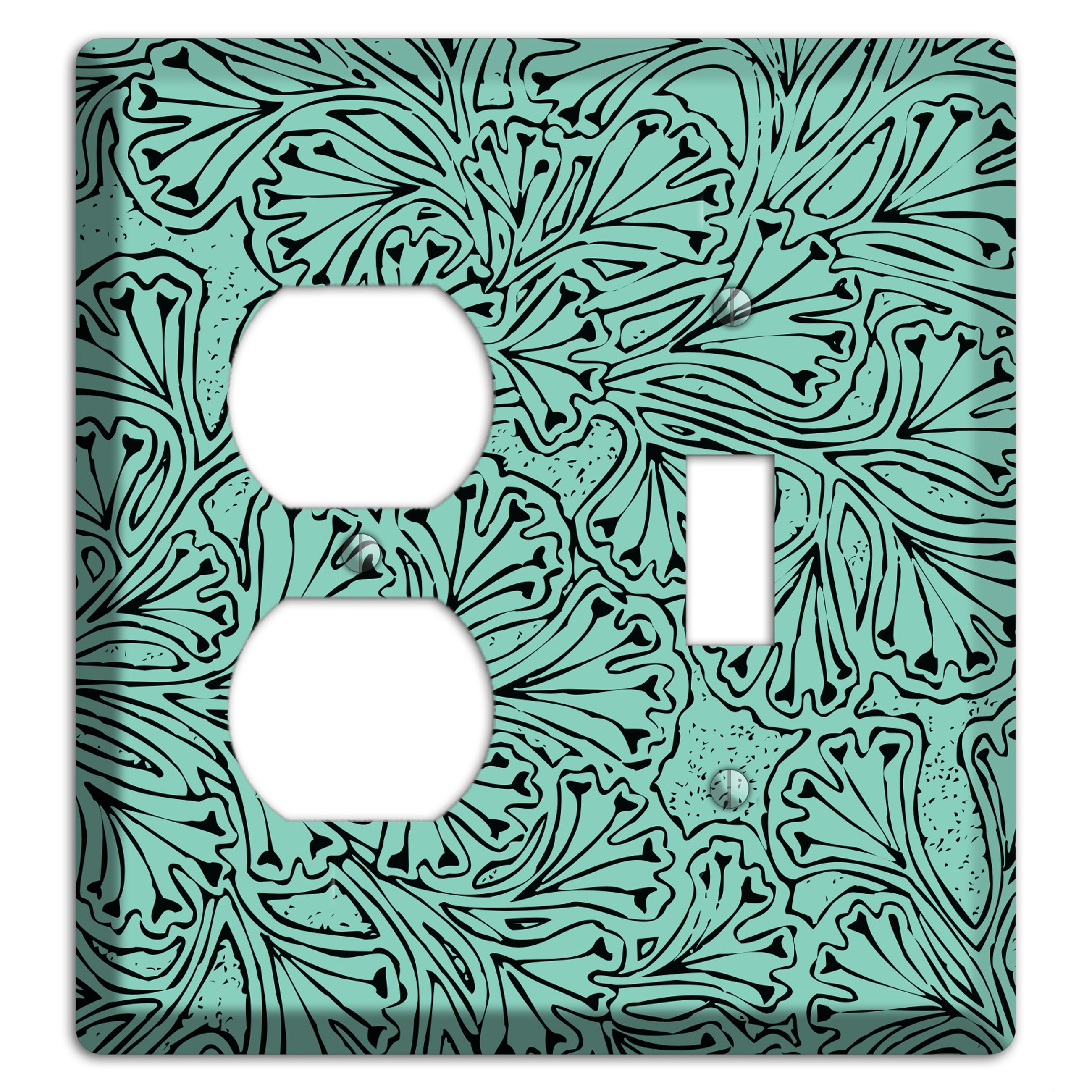 Deco Olive Interlocking Floral Duplex / Toggle Wallplate