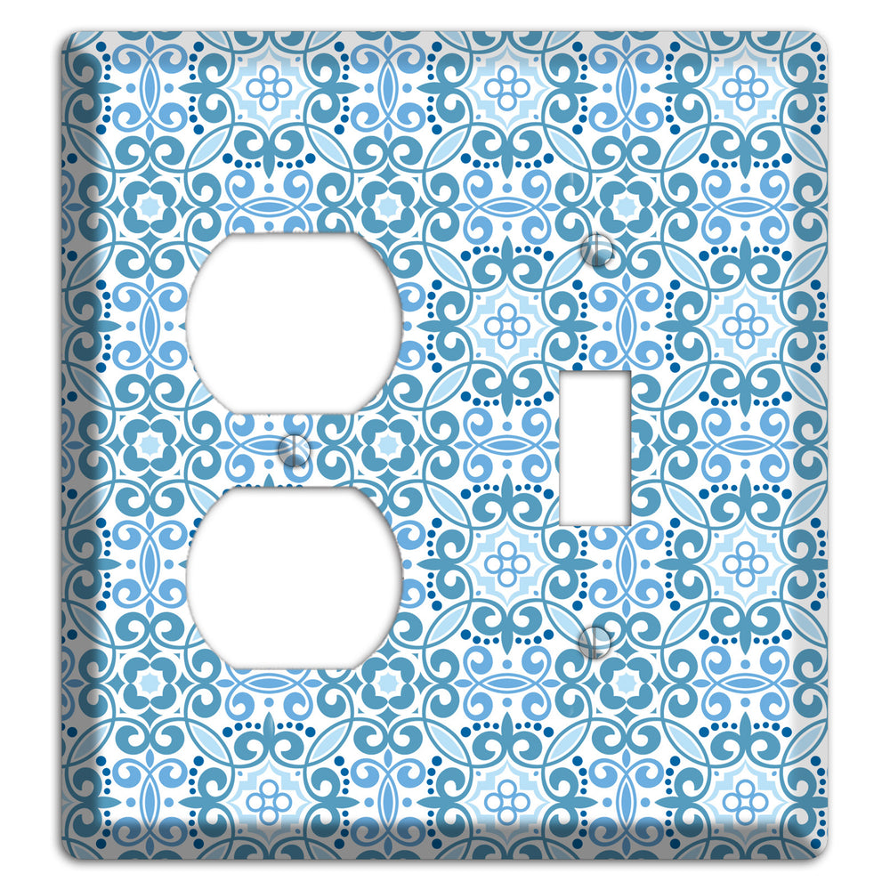 Multi Blue Foulard Duplex / Toggle Wallplate