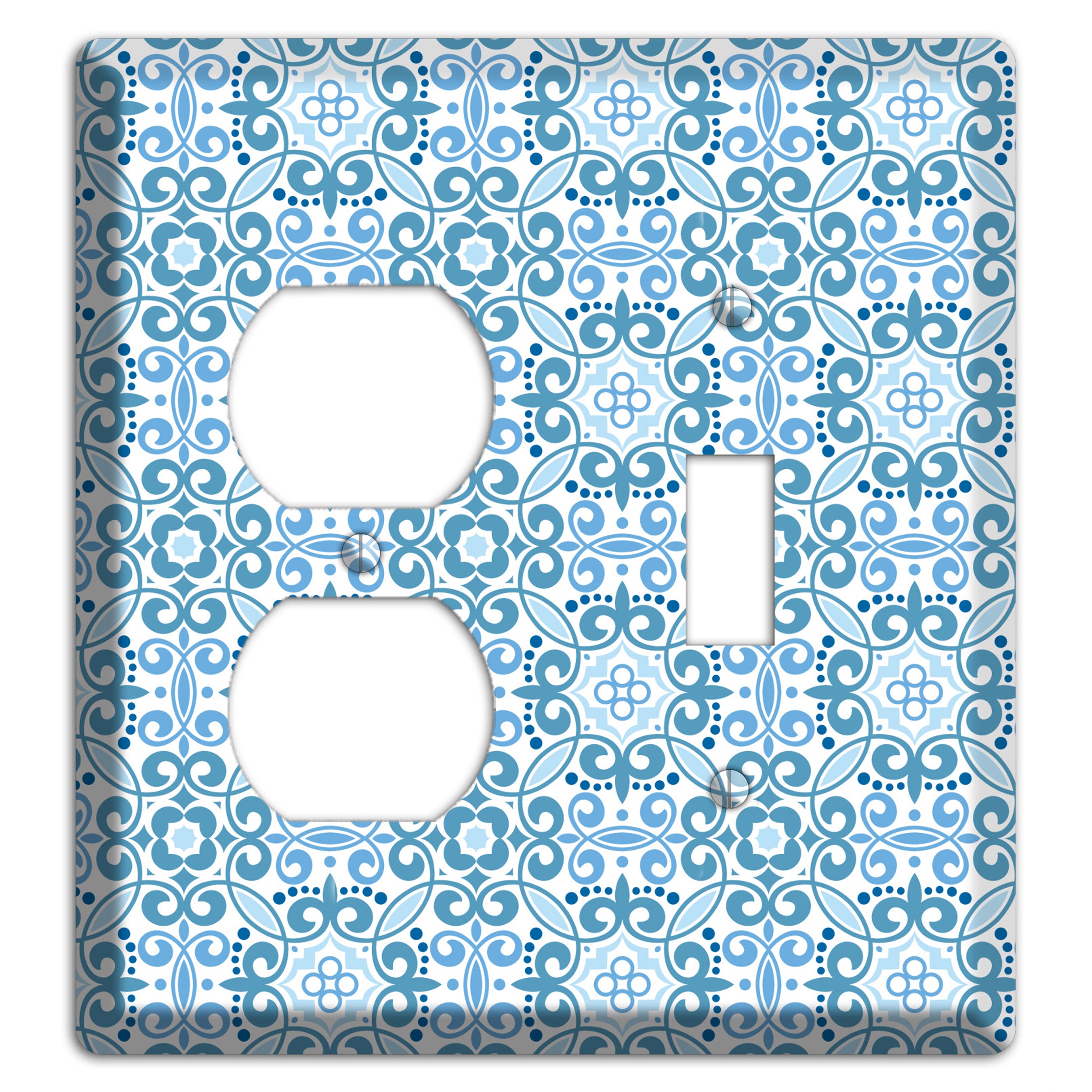 Multi Blue Foulard Duplex / Toggle Wallplate