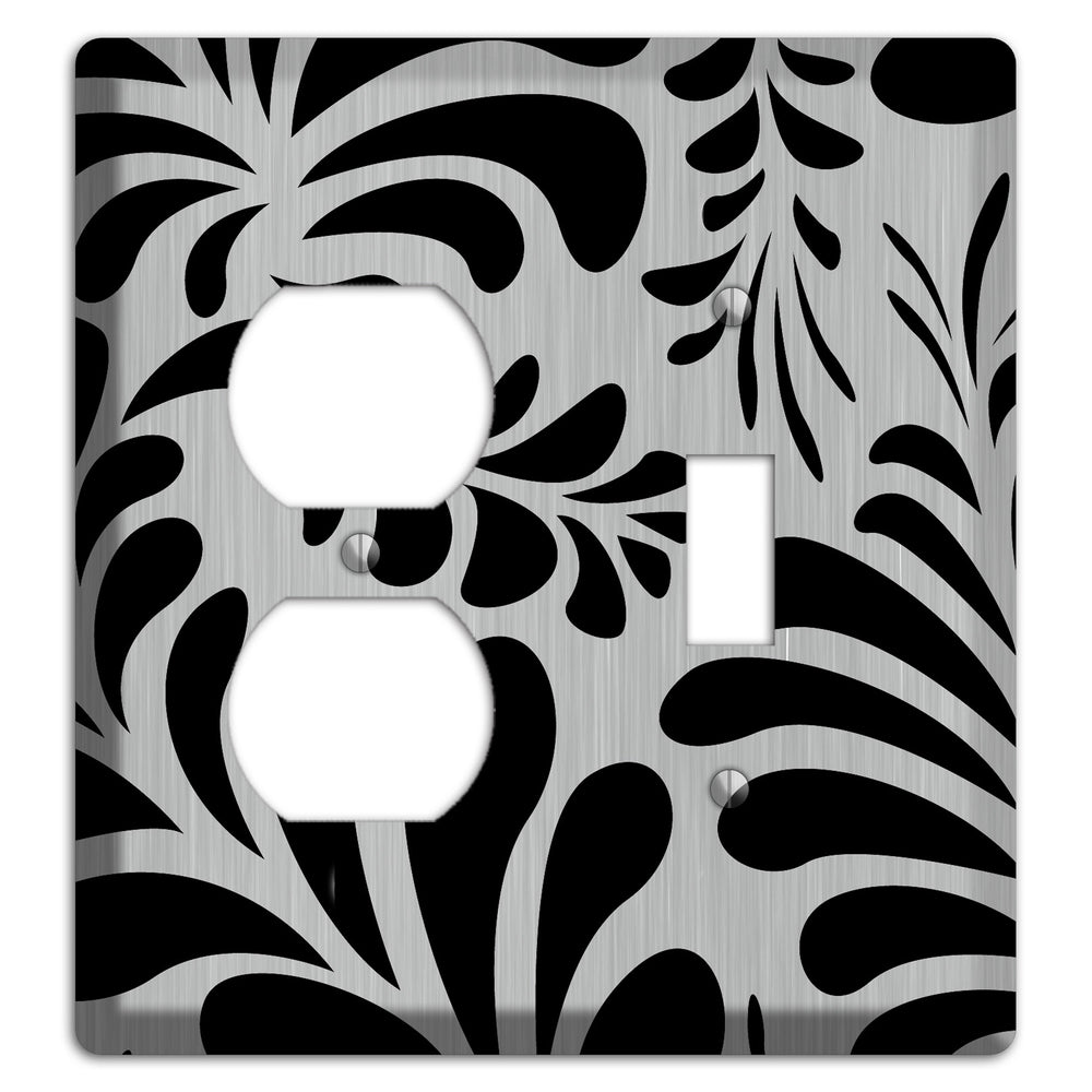 Black Herati Stainless Steel Duplex / Toggle Wallplate