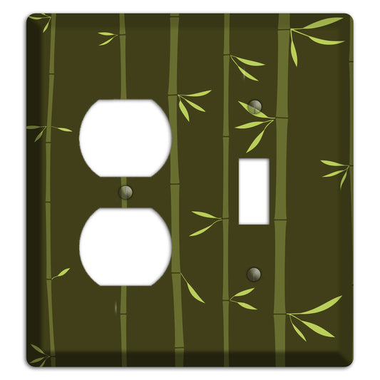 Dark Green Bamboo Duplex / Toggle Wallplate