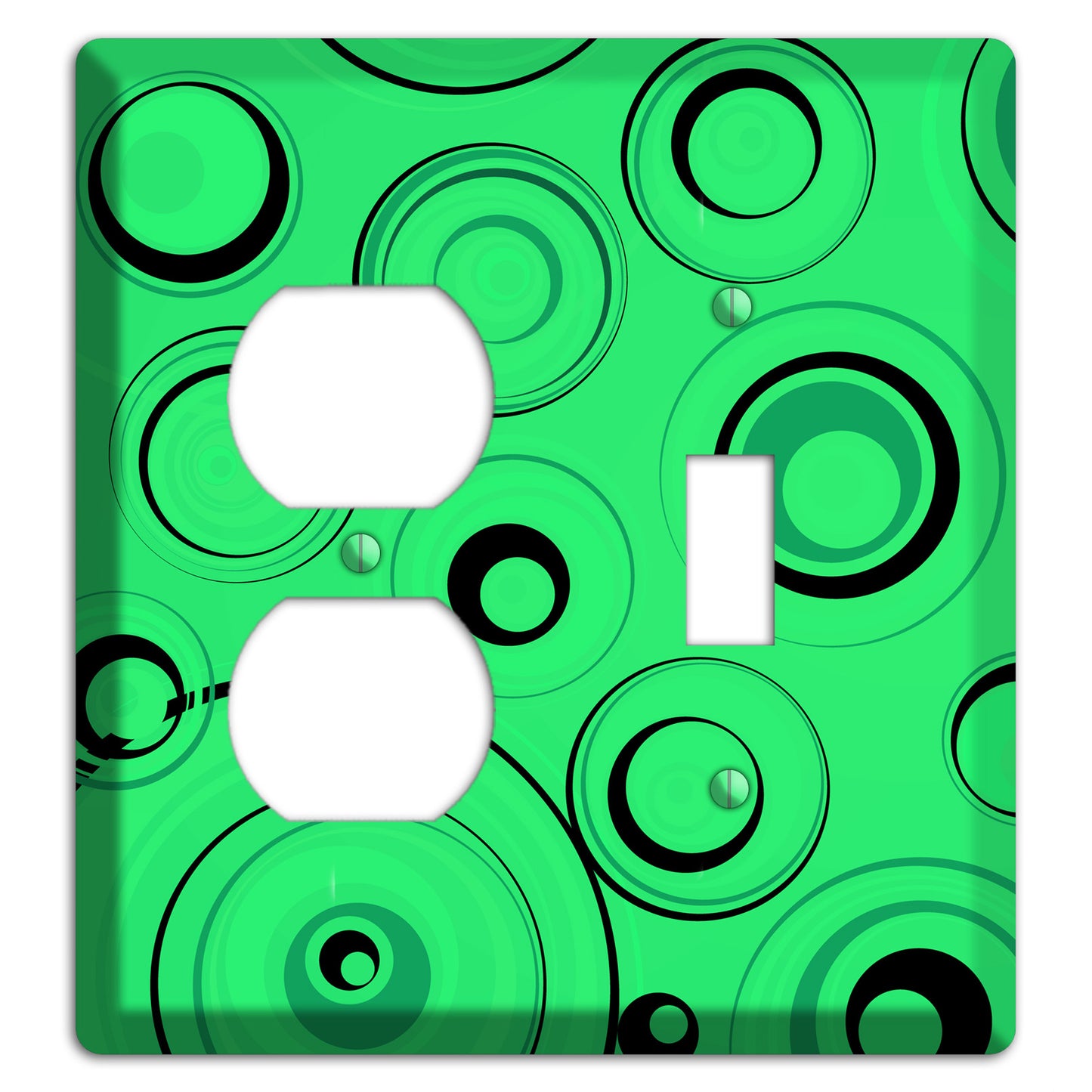 Bright Green Circles Duplex / Toggle Wallplate