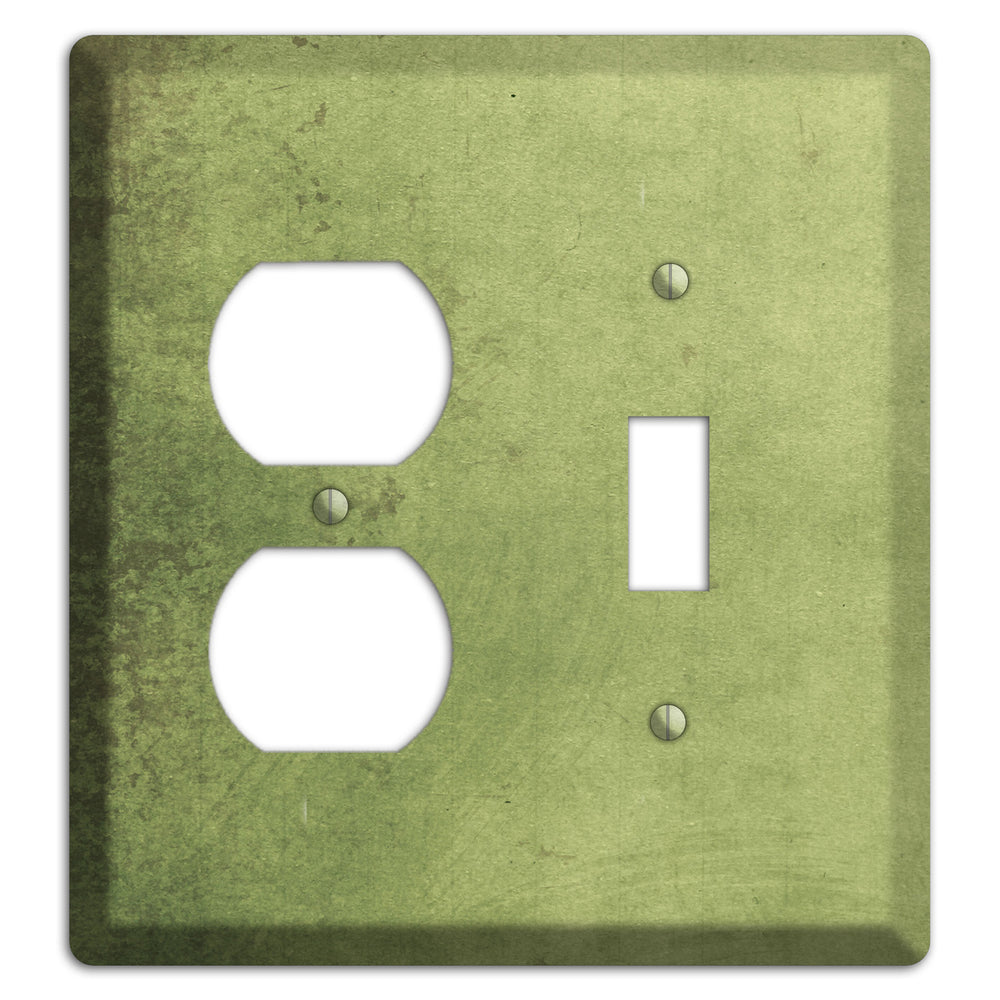 Green Smoke Vintage Grunge Duplex / Toggle Wallplate