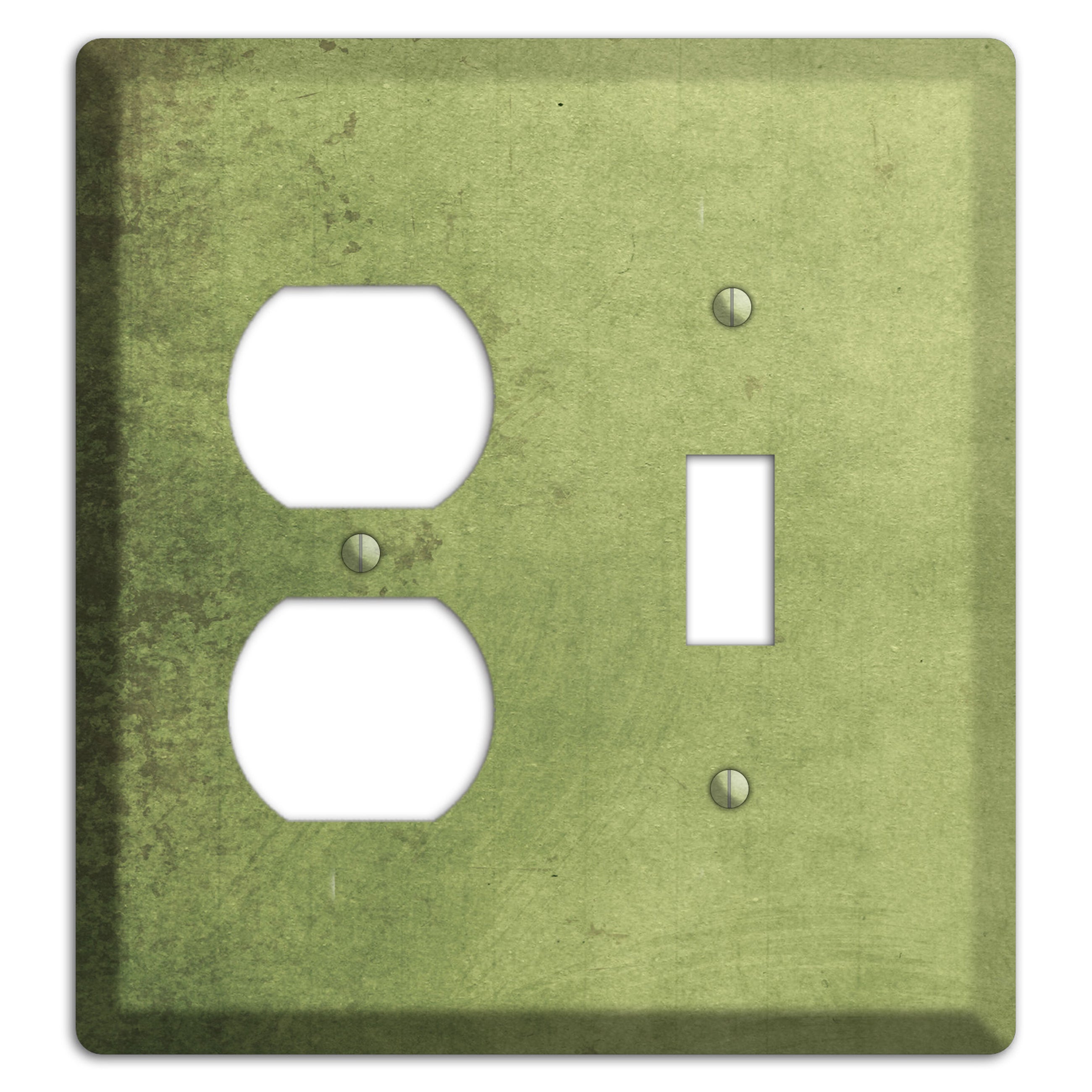 Green Smoke Vintage Grunge Duplex / Toggle Wallplate