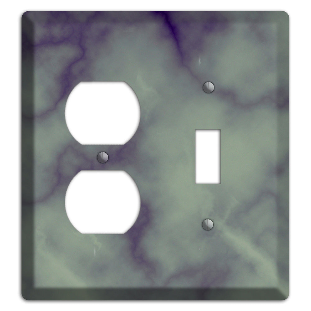 Mid Gray Marble Duplex / Toggle Wallplate