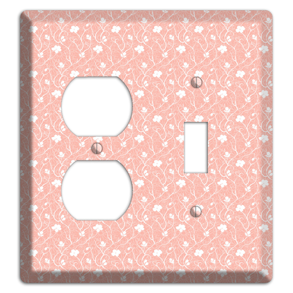 Salmon Sprig Duplex / Toggle Wallplate
