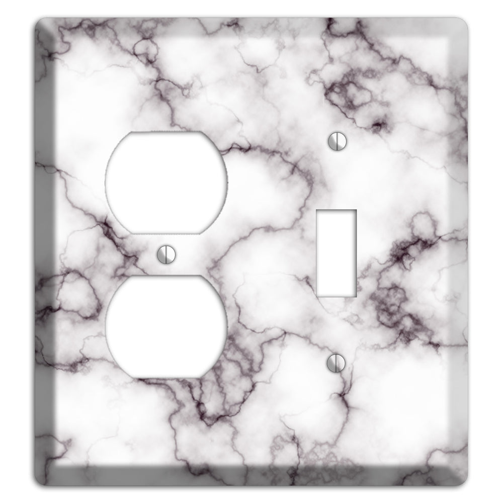 Black Stained Marble Duplex / Toggle Wallplate