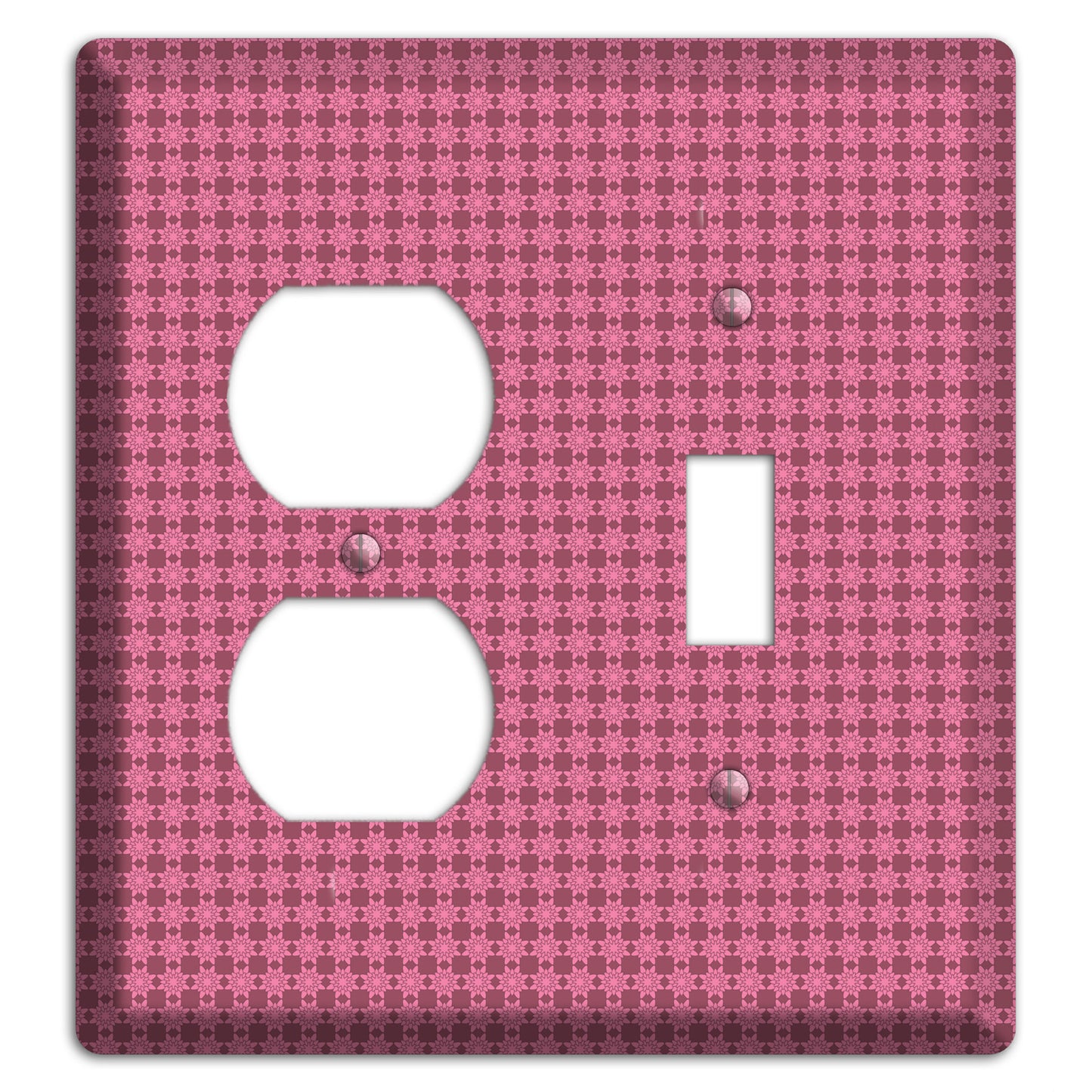 Multi Pink Tiled Duplex / Toggle Wallplate