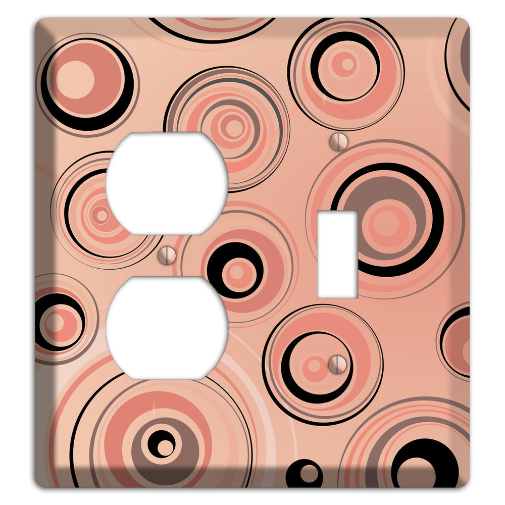Salmon Circles Duplex / Toggle Wallplate